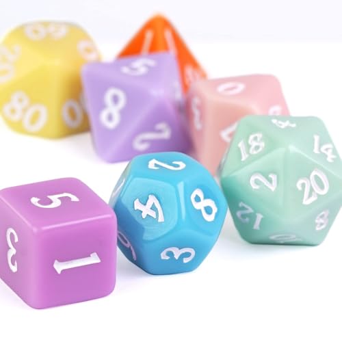 DND Dice Set D&D Polyhedral Dice with Leather Dice Bag (7 Count)
