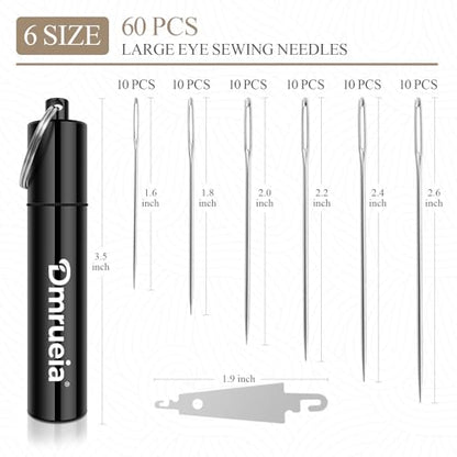 60 Pcs Large Eye Embroidery Needles (60 Count)