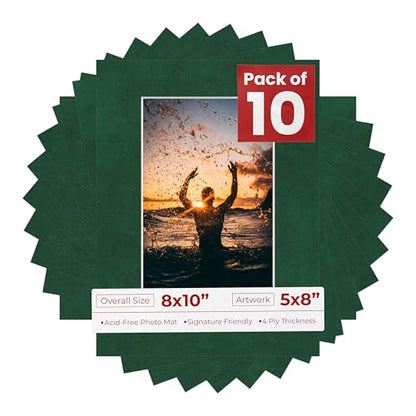 Pack of Ten Acid Free 8x10 Mats Bevel Cut for 5x8 Photos (10 Count)