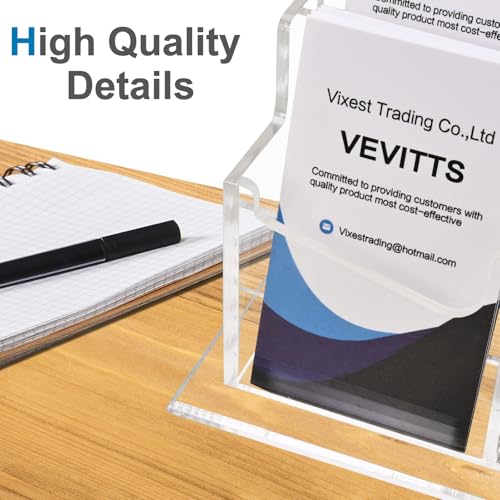 Clear Vertical Business Card Holder for Desk