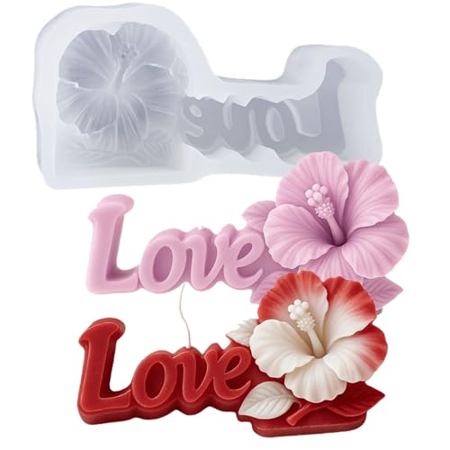 3D Flower Love Resin Molds for Candle Making