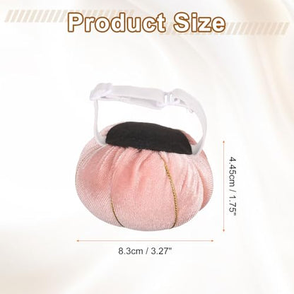Wrist Pin Cushion Wristband Sewing Pincushion Polyester Pin Holder Wearable Pumpkin Shaped Needles Wristband for Sewing Quilting Needlework DIY Crafts