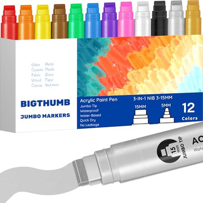 Jumbo Poster Markers Set (12 Count)