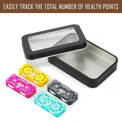 4Pcs MTG Life Counter Twin Digits with Metal Box