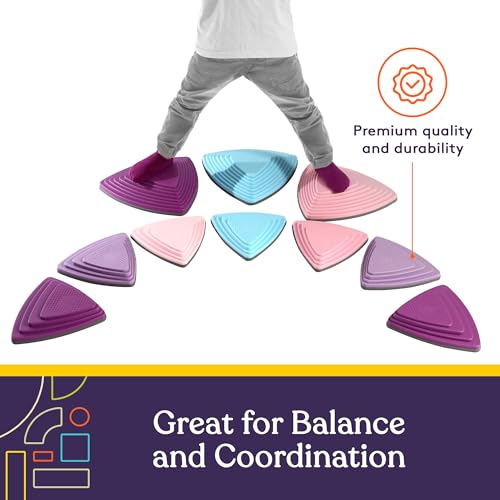 10 Stepping Stones for Kids Indoor and Outdoor Balance Blocks Promote Coordination (10 Count)