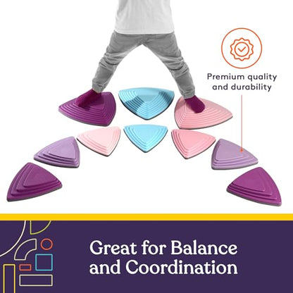 10 Stepping Stones for Kids Indoor and Outdoor Balance Blocks Promote Coordination (10 Count)