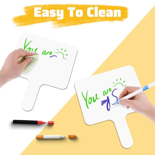 20 Pack Small Dry Erase Boards Double Sided Answer Paddles 10 X 8 Inch White Handheld Board for Classroom Office Auction Party Voting Meeting Family Games Party (20 Count)