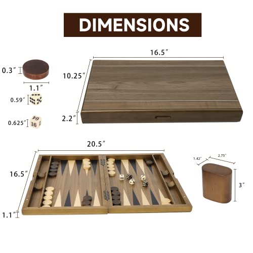GSE Premium Wooden Inlay Backgammon Board Set