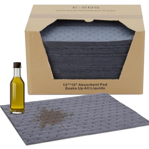 100 Pcs Oil Absorbent Pads 13"x10" Heavy Duty Oil Spill Mat (100 Count)
