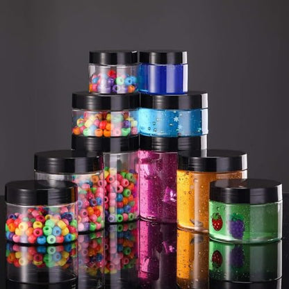 12 Pack 5 OZ Plastic Container Jars with Lids Round Clear Travel Cosmetic Container Jars for Toiletries (12 Count)