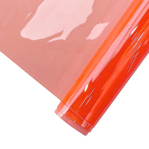 HYANG Tomato Transparent PVC Super Clear Holographic Vinyl Faux Leather Sheets 1 Roll 12" x 47"