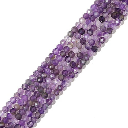 Natural Amethyst Crystal Beads 4x2mm 120pcs Faceted Rondelle Loose Semi Gemstone Beads for Jewelry Making Design (120 Count)