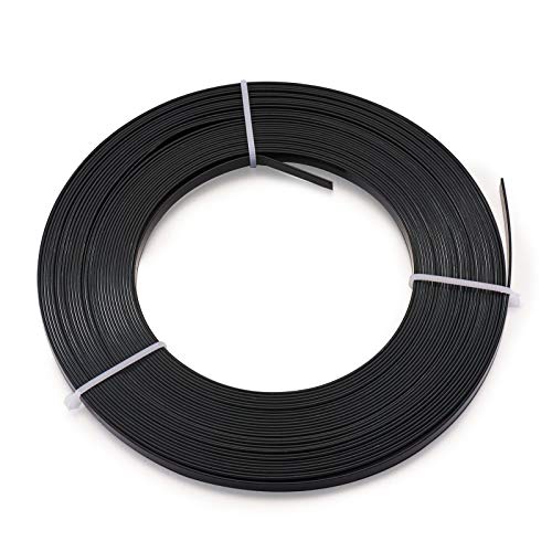 32.8Ft 5mm Aluminum Flat Wire Black Bendable Metal Craft Wire Strip for Bezel Sculpting Armature Jewelry Making Gem Metal Wrap (32.8 Foot)