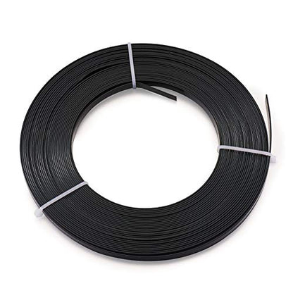 32.8Ft 5mm Aluminum Flat Wire Black Bendable Metal Craft Wire Strip for Bezel Sculpting Armature Jewelry Making Gem Metal Wrap (32.8 Foot)