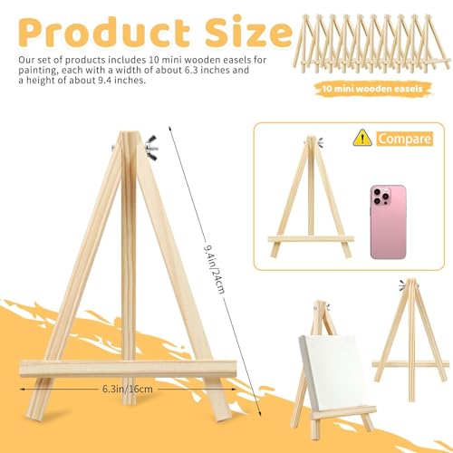 10PCS 9 Inch Wood Easels (10 Count)