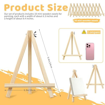 10PCS 9 Inch Wood Easels (10 Count)