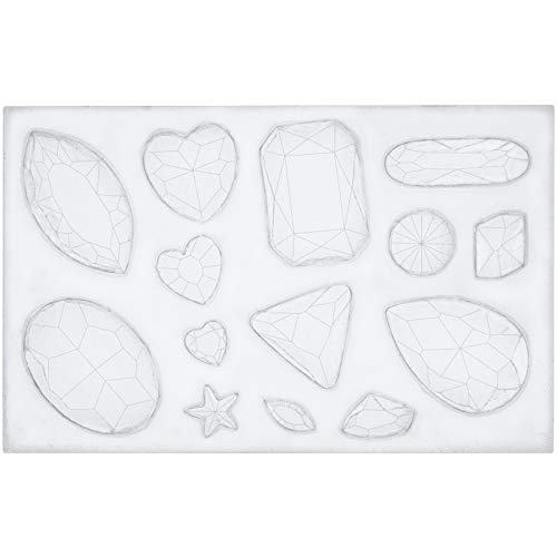 Assorted Gems and Cabochon Silicone Mold for Fondant Cupcake Topper Chocolate Candy Baking Epoxy Resin Casting Concrete Cement Plaster Craft