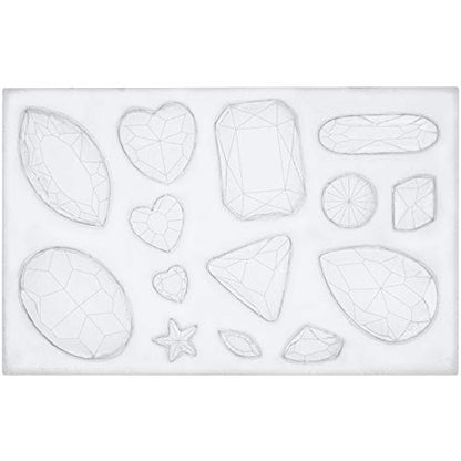 Assorted Gems and Cabochon Silicone Mold for Fondant Cupcake Topper Chocolate Candy Baking Epoxy Resin Casting Concrete Cement Plaster Craft