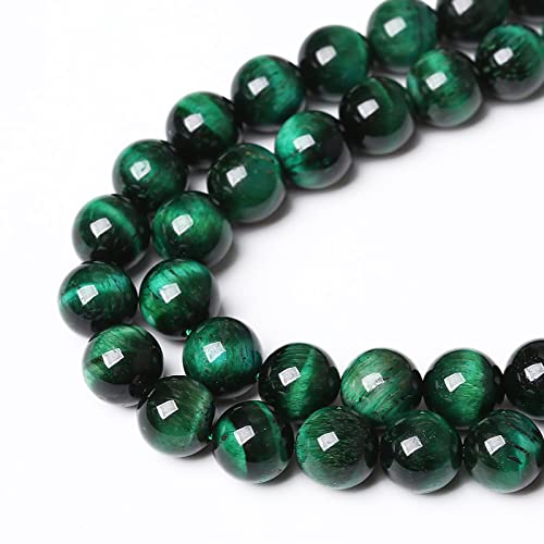 32PCS 12mm Top AAA Green Tiger Eye Beads Natural Stone Round Loose Beads for Jewelry Making DIY Bracelet (16 Count)