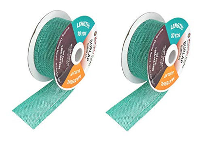 1 1 2 Inch Wide Turquoise Burlap Ribbon for Crafts (60 Foot)