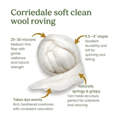 Natural Wool roving (8 Ounce)