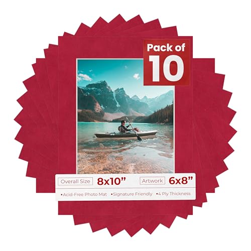 Pack of Ten 8x10 Mats Bevel Cut for 6x8 Photos (10 Count)