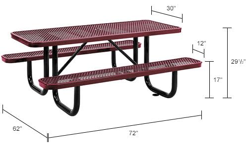 6’L Rectangular Picnic Table