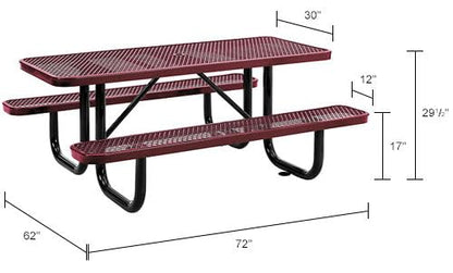 6’L Rectangular Picnic Table