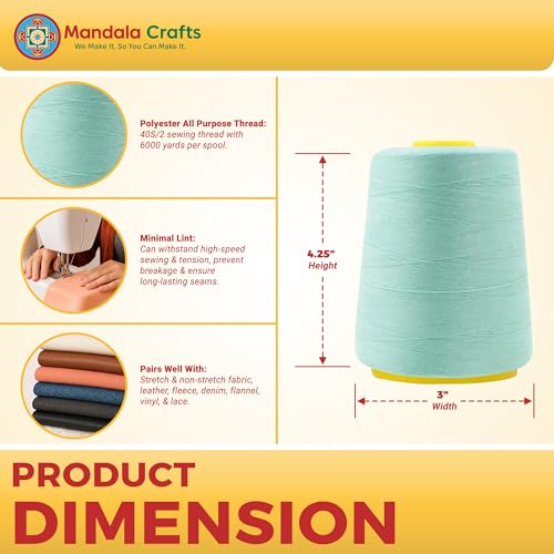 40S 2 Mint Polyester 4 Pack of Serger Threads Cones (4 Count)