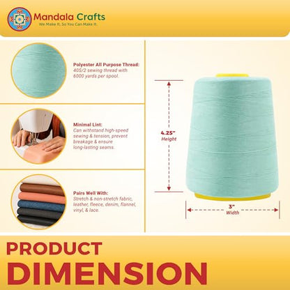 40S 2 Mint Polyester 4 Pack of Serger Threads Cones (4 Count)