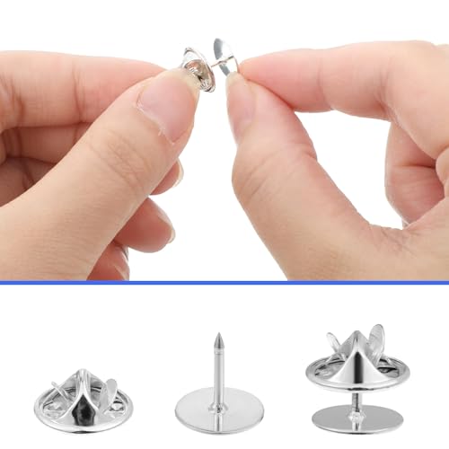 50 Pairs Silver Metal Pin Backs