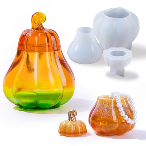 Halloween Pumpkin Silicone Mold with Lid