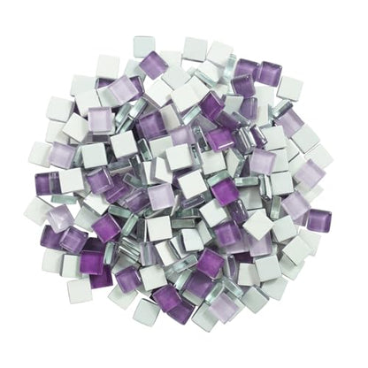 Square Glass Mosaic Tiles Bulk for Adults Crafts Supplies