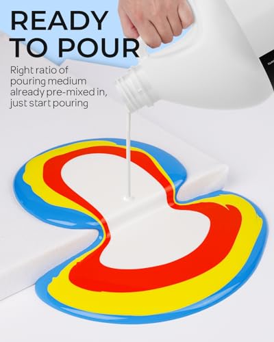 8 Colors Large Bulk Acrylic Pour Paint Set (552 Fl Oz)