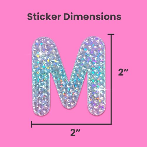 Rhinestone Alphabet Letter Sticker M