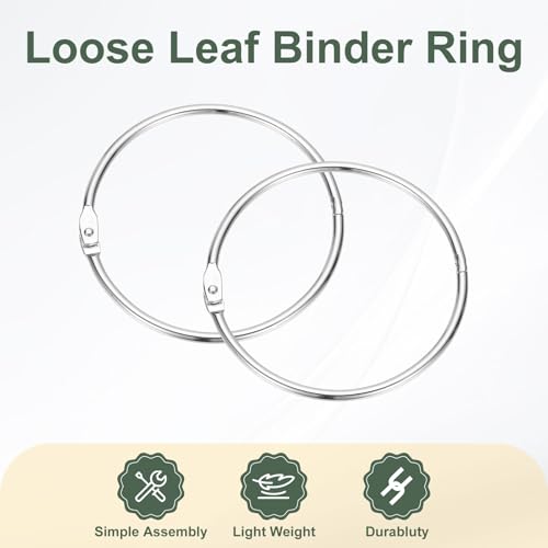 3.1" x 3.5" Loose Leaf Binder Rings (30 Count)