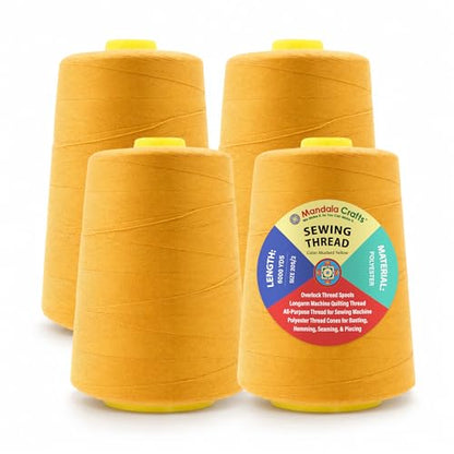 20S 2 Mustard Yellow Polyester Serger Threads