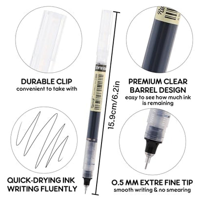 Liquid Ink Rollerball Gel Pens (12 Count)