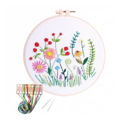 Needle Point Kits Adults Full Range of Starter Including Instructions Stamped Cloth with Pattern Hoop Color Threads and Tools Art Projects