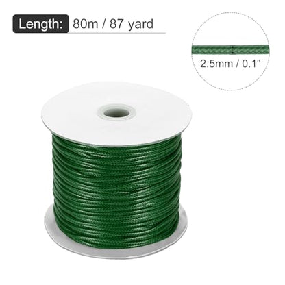 Waxed Cord 2.5mm Waxed Polyester Cord 87 Yard Wax String for Bracelet Making