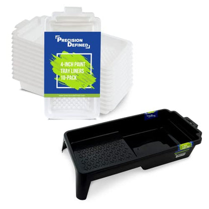 PD 4 Inch Paint Roller Tray and Liner Bundle