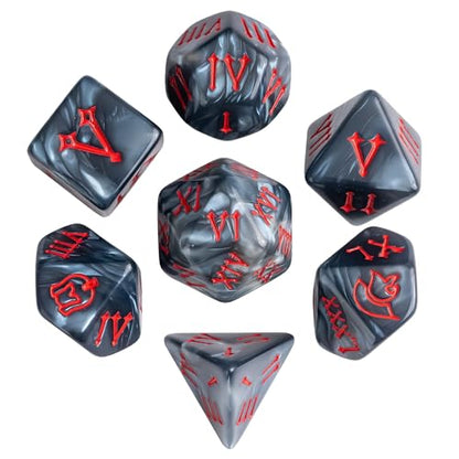 7 Die DND Dice Set Polyhedral Dice Set with a Leather Dice Bag (7 Count)