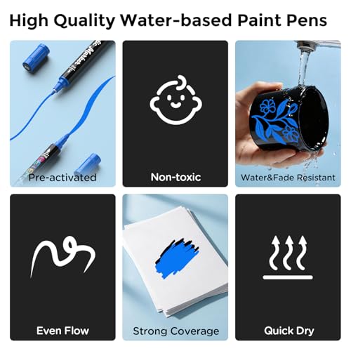 2 Blue Paint Markers for Glass (10 Count)