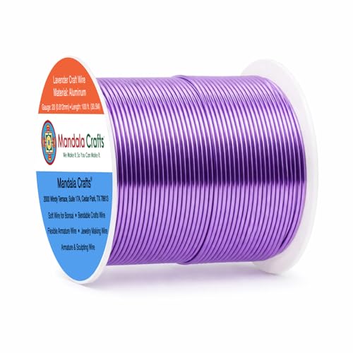 20 Gauge Lavender Anodized Aluminum Craft Wire (100 Foot)