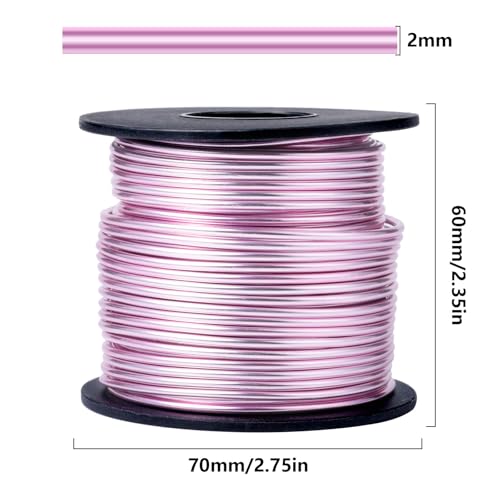 95FT 14 Gauge Bendable Pink Aluminum Craft Wire for Jewelry Making Craft (95 Foot)