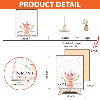 Mom Pink Floral Bouquet DIY Baby Handprints Art Craft Handprint Making Sign