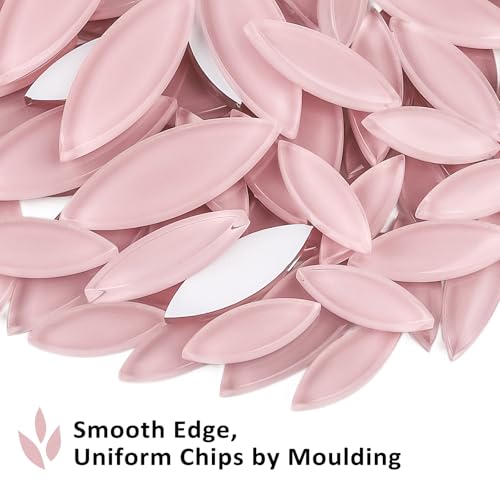 Pink Leaf Mosaic Tiles for Crafts Bulk