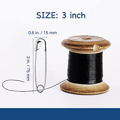 3 Inches Large Safety Pins (50 Count)