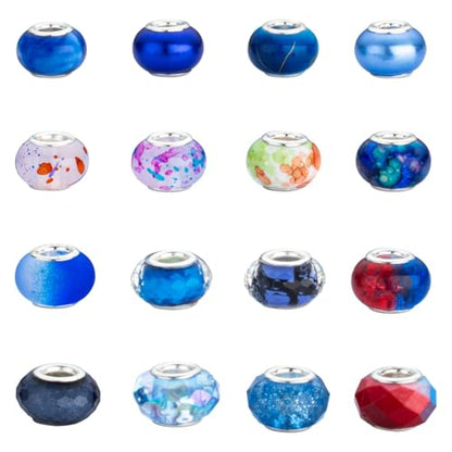 Blue Mix Large Hole Beads (100 Count)