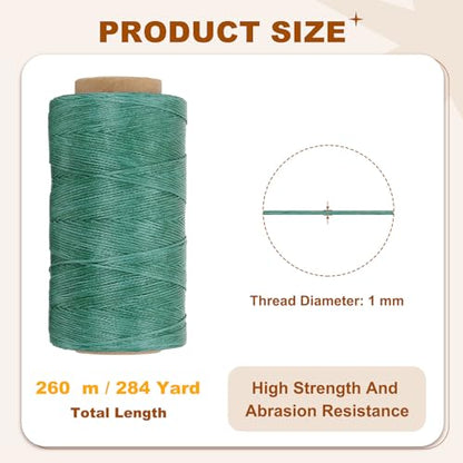 284 Yard Flat Waxed Thread 150D 1mm Leather Sewing Cord for Repairing Shoes Bags Wallets Jewelry Making DIY Leather Craft